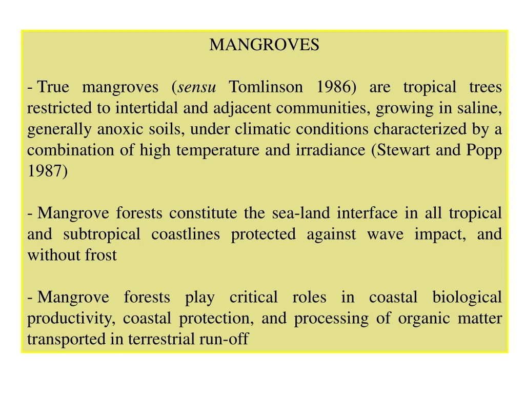 mangroves true mangroves sensu tomlinson 1986