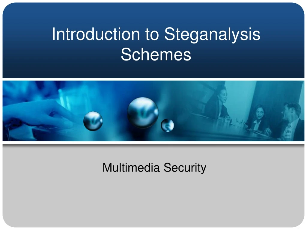 introduction to steganalysis schemes