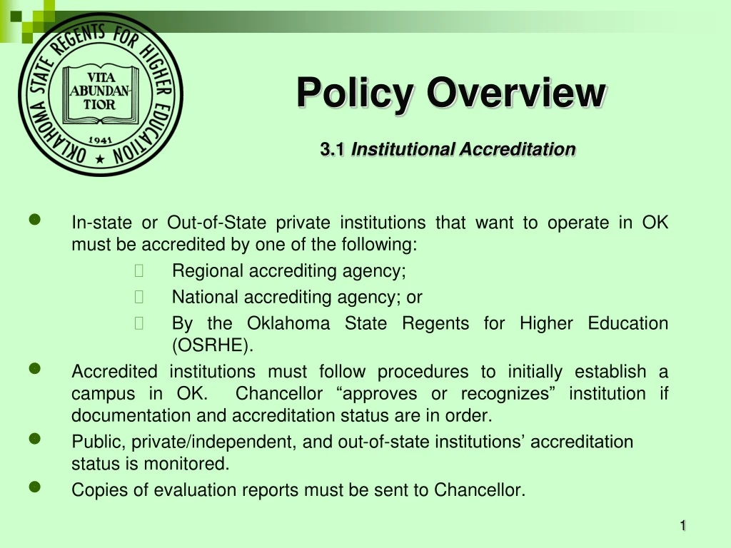 policy overview