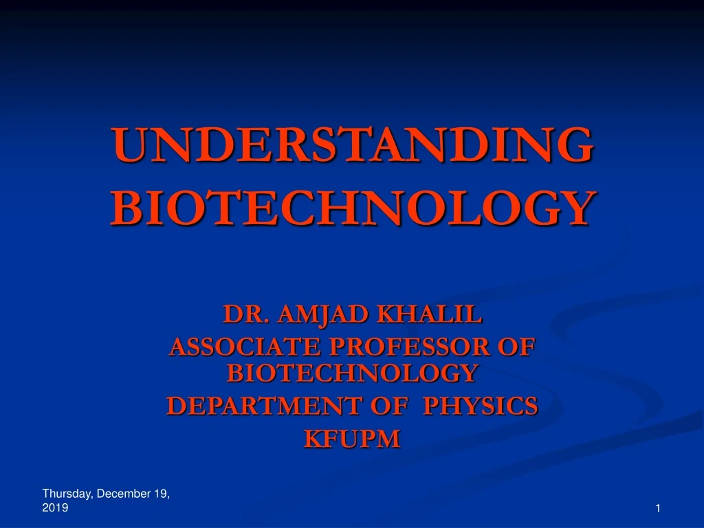 understanding biotechnology