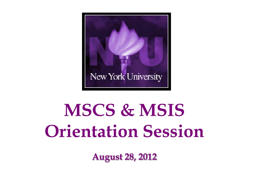 mscs msis orientation session
