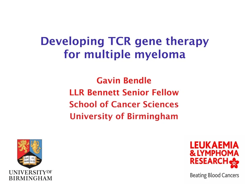 developing tcr gene therapy for multiple myeloma