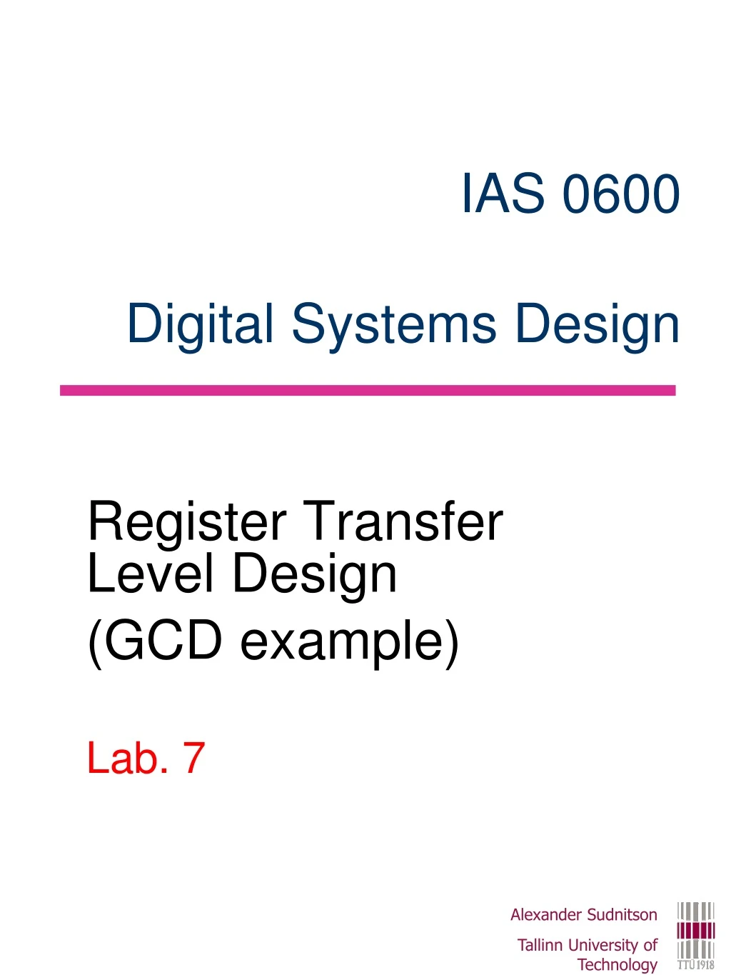 register transfer level design gcd example lab 7