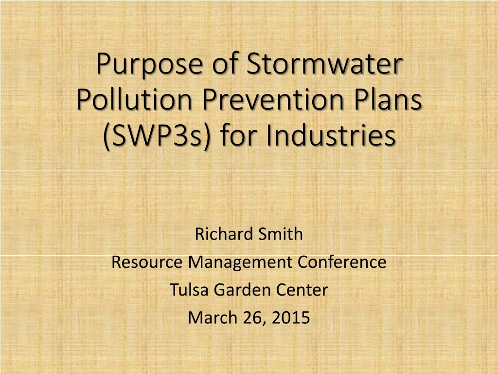 purpose of stormwater pollution prevention plans swp3s for industries