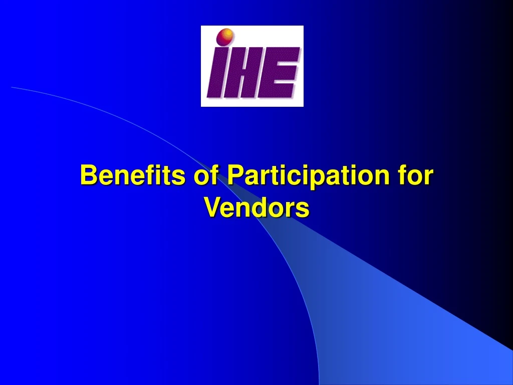 benefits of participation for vendors