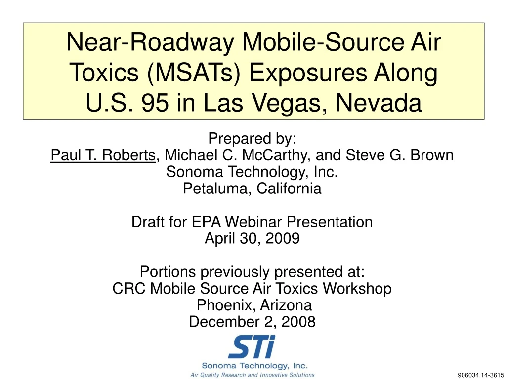 near roadway mobile source air toxics msats exposures along u s 95 in las vegas nevada