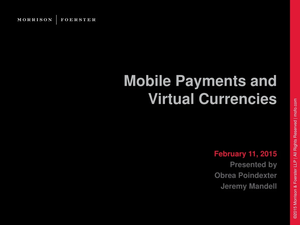 mobile payments and virtual currencies