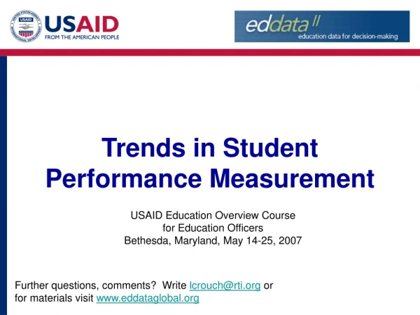 Trends in Student Performance Measurement