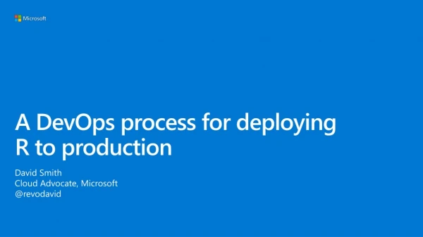 A DevOps process for deploying R to production