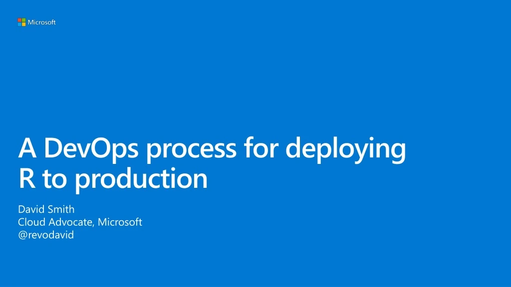 a devops process for deploying r to production