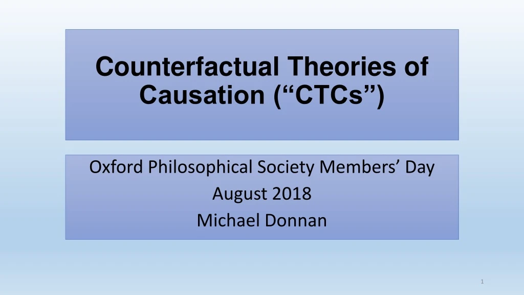 counterfactual theories of causation ctcs