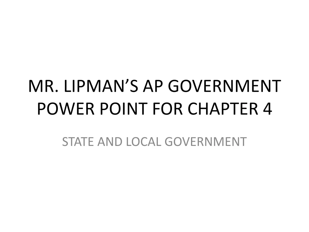 mr lipman s ap government power point for chapter 4