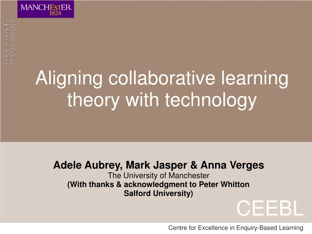 aligning collaborative learning theory with
