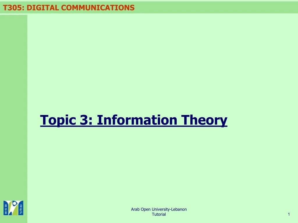 topic 3 information theory