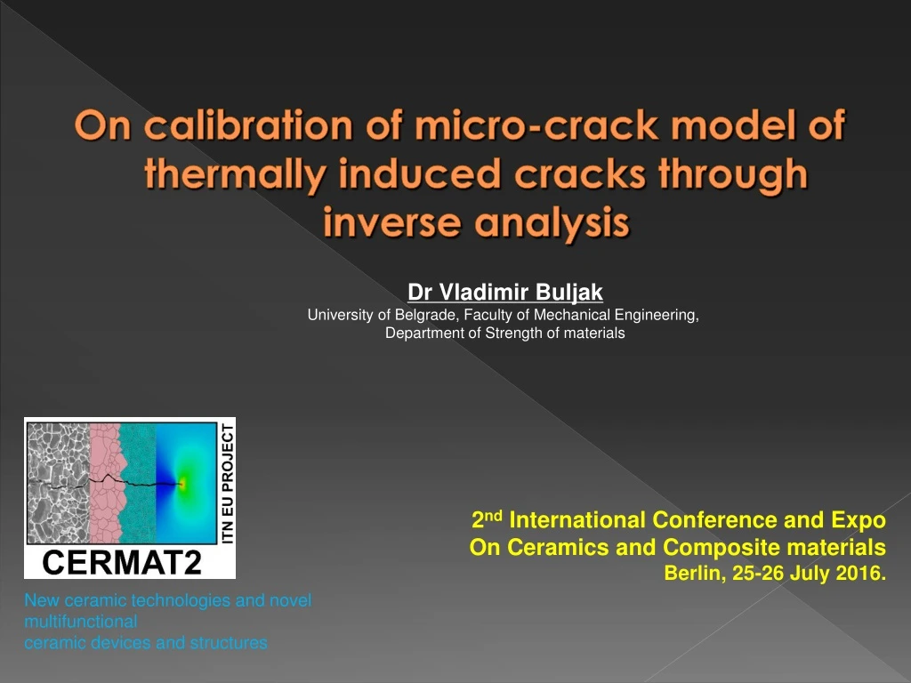 on calibration of micro crack model of thermally induced cracks through inverse analysis
