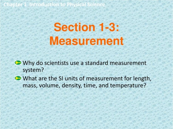 Section 1-3: Measurement