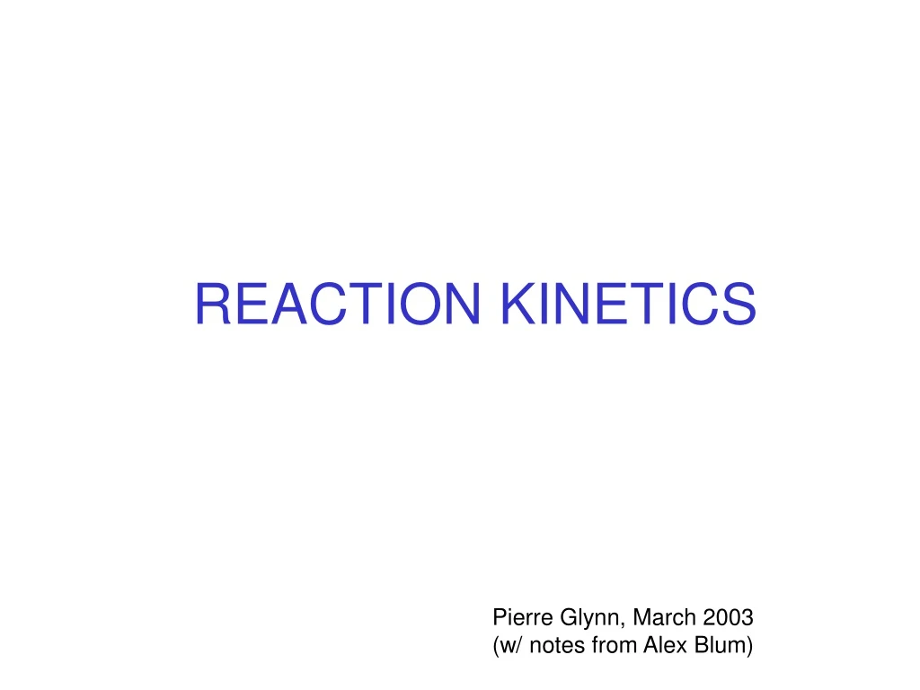 reaction kinetics