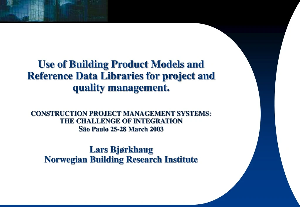 use of building product models and reference data