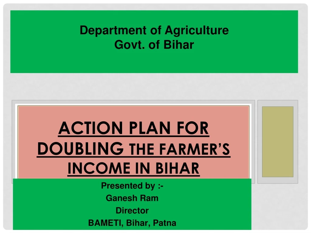 action plan for doubling the farmer s income in bihar