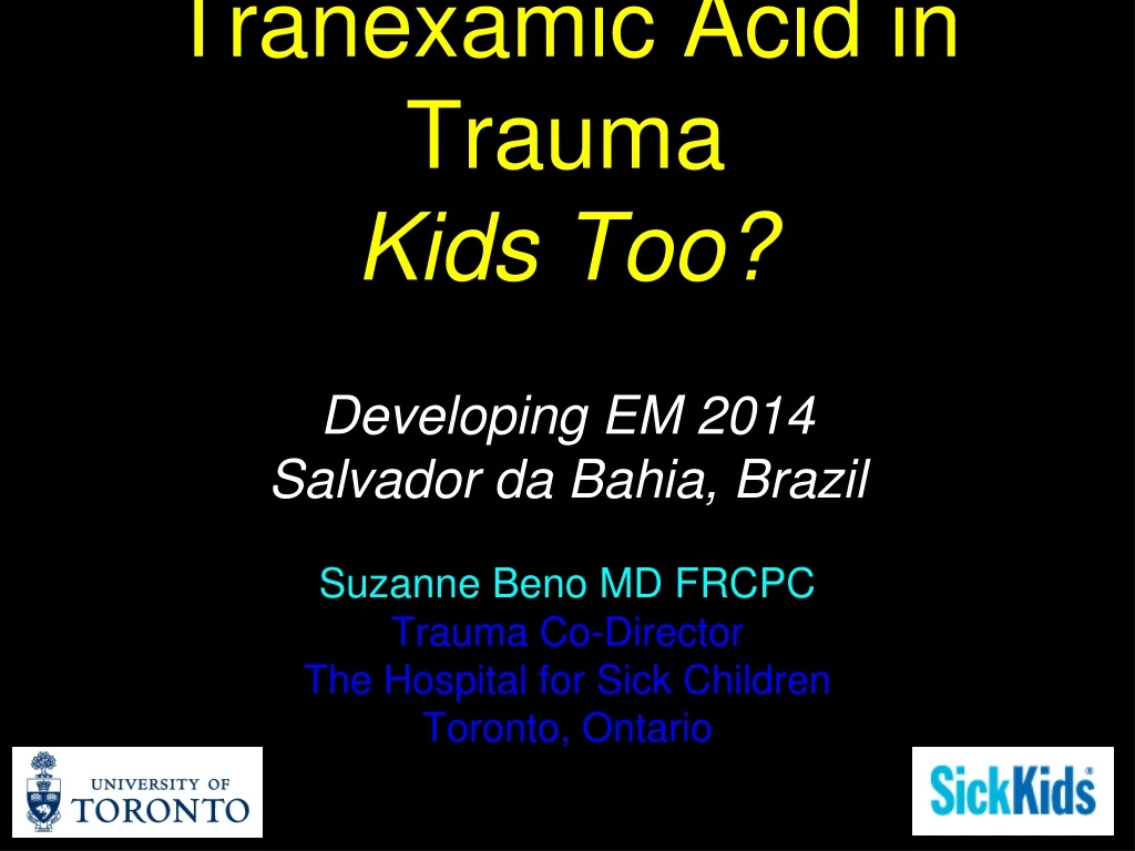 tranexamic acid in trauma kids too