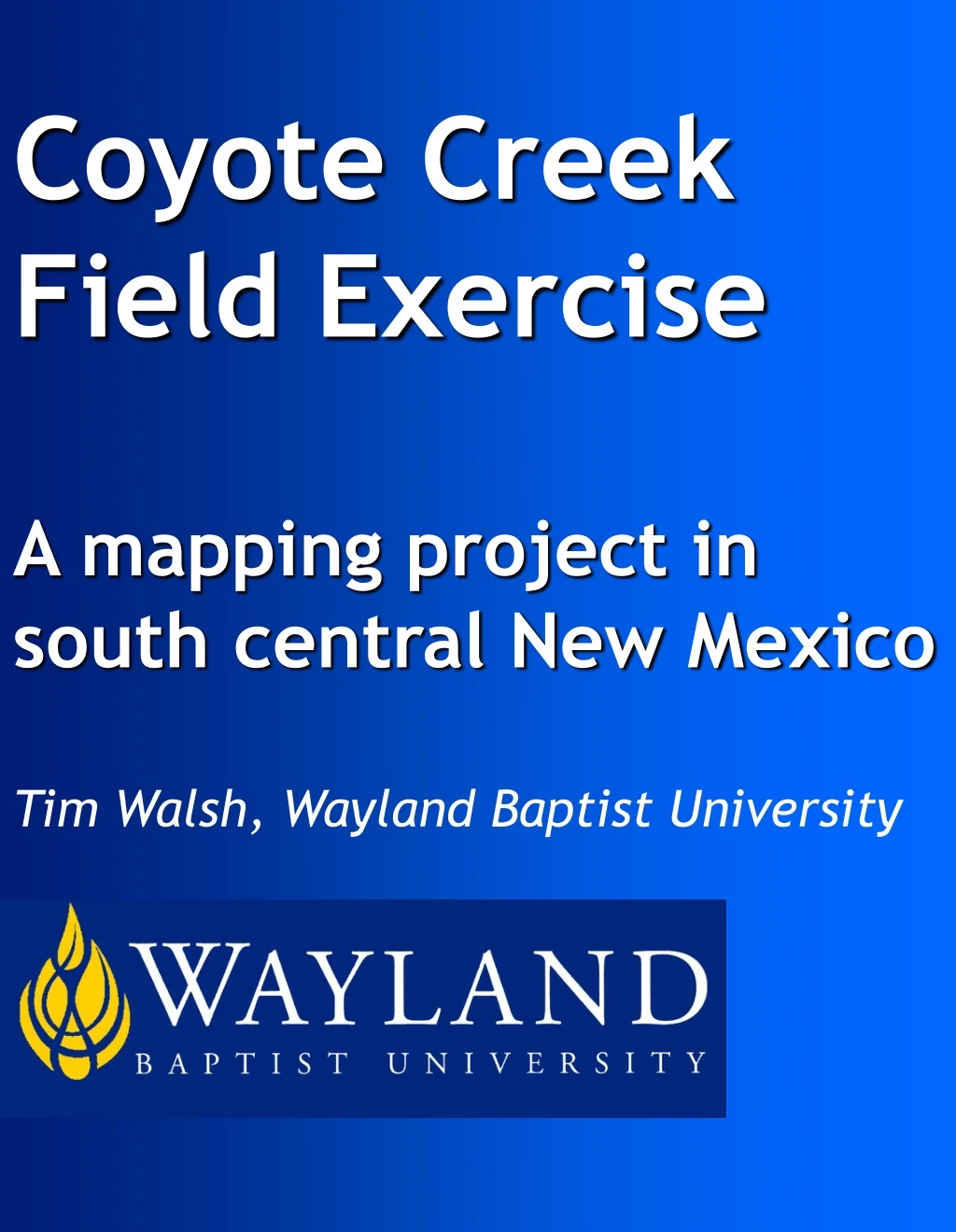 coyote creek field exercise a mapping project