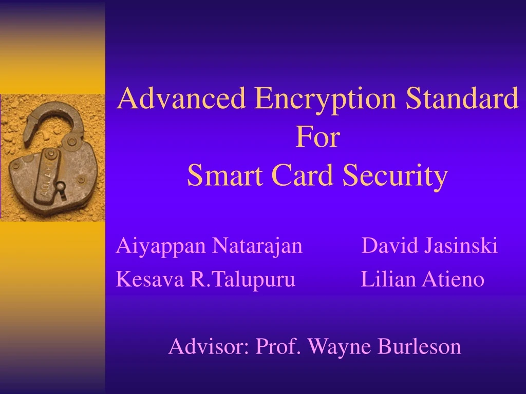 advanced encryption standard for smart card security