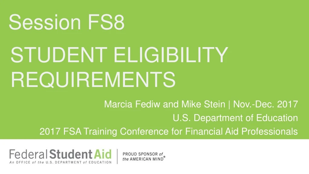 student eligibility requirements