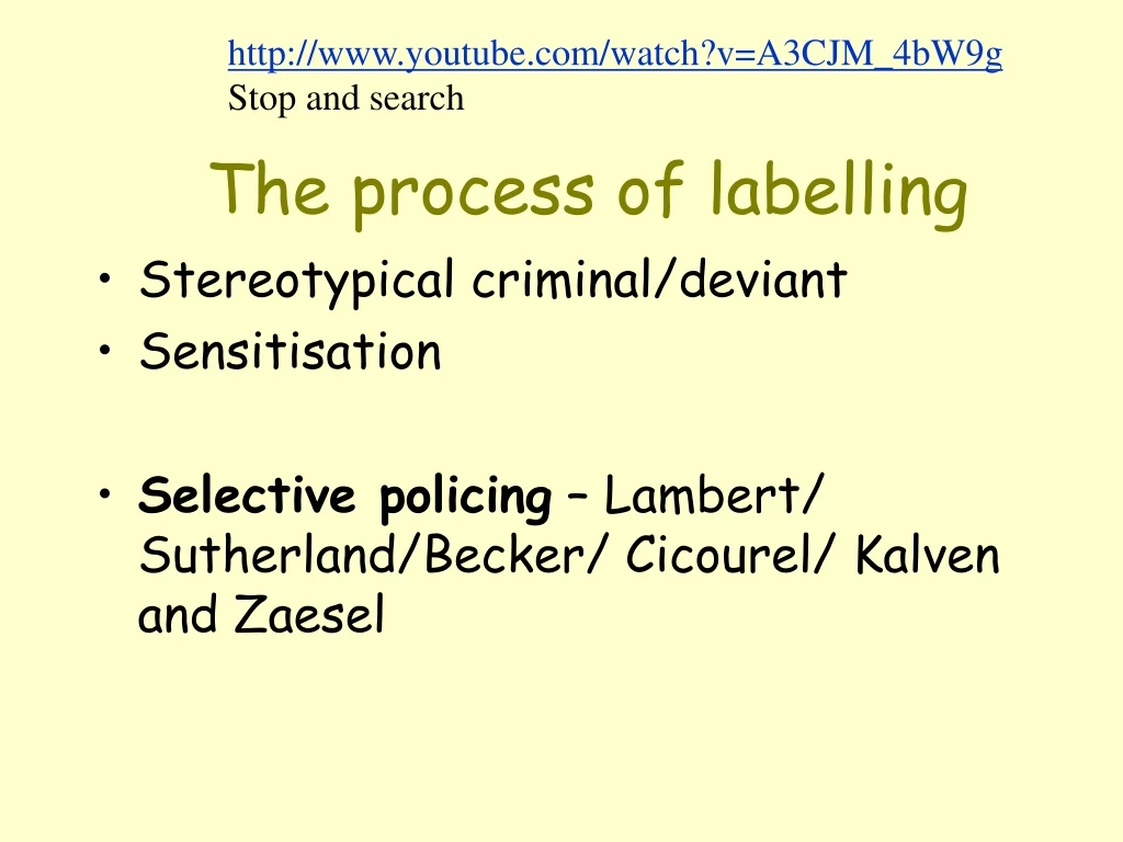 the process of labelling