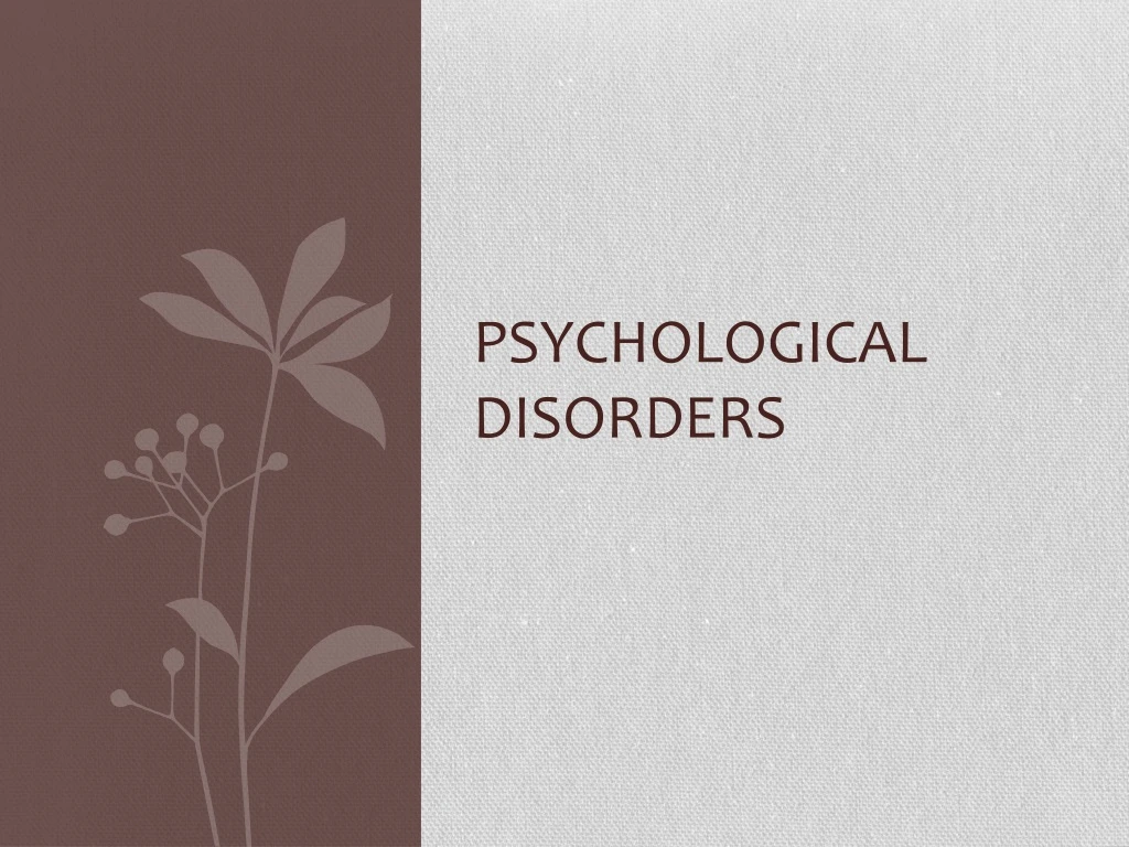 psychological disorders