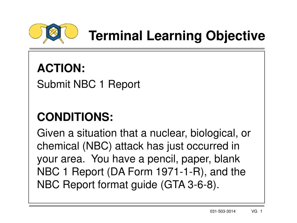 terminal learning objective