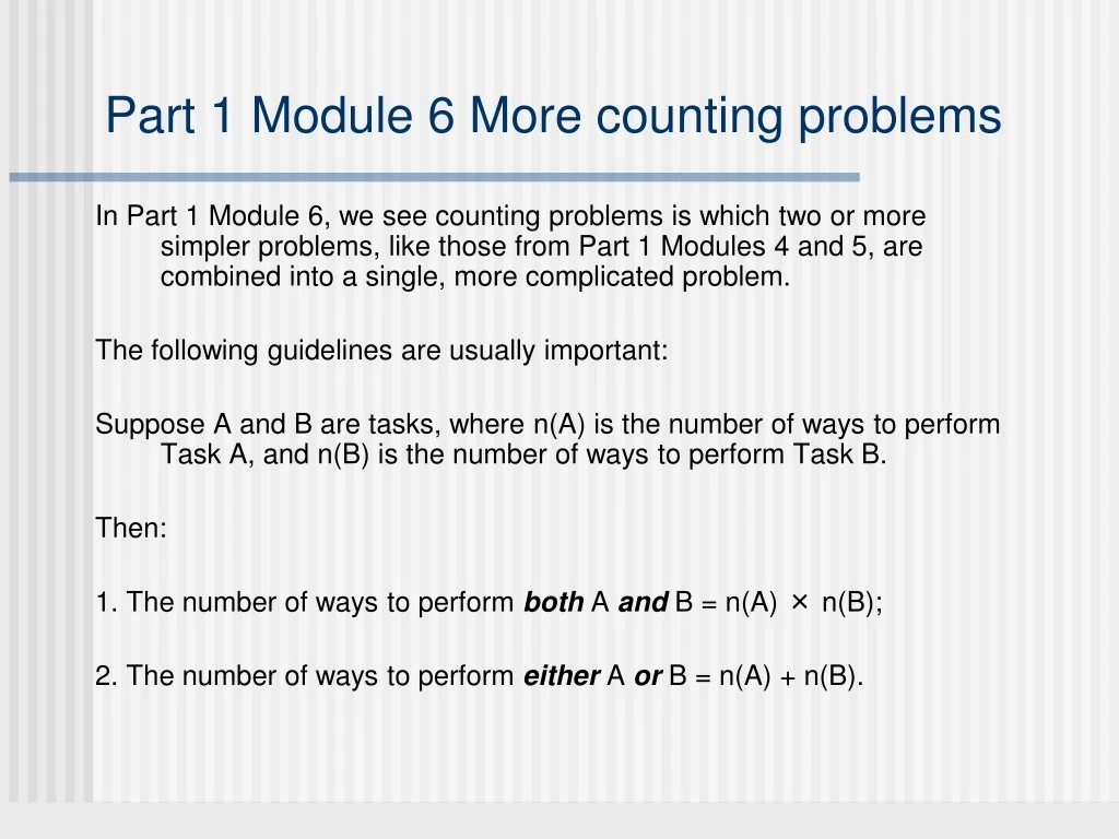 part 1 module 6 more counting problems