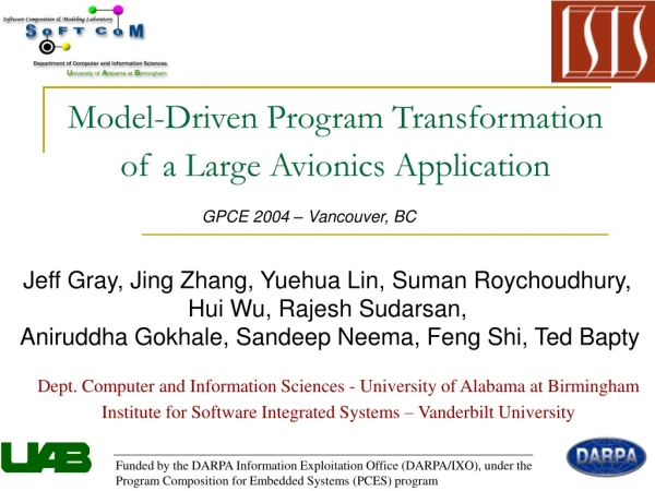 Model-Driven Program Transformation of a Large Avionics Application