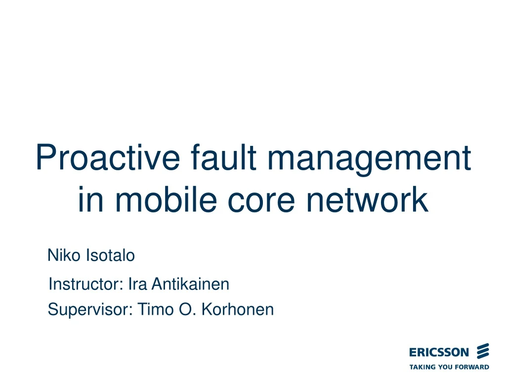 proactive fault management in mobile core network