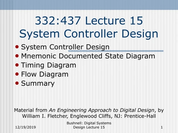 332:437 Lecture 15    System Controller Design