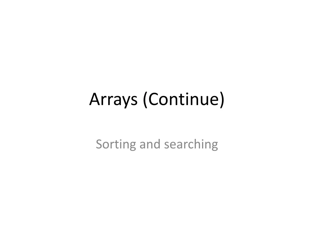 arrays continue