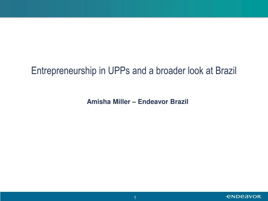 entrepreneurship in upps and a broader look