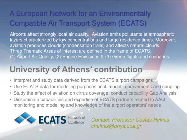 A European Network for an Environmentally Compatible Air Transport System (ECATS)