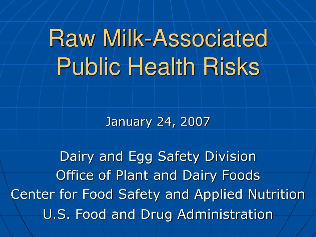 raw milk associated public health risks