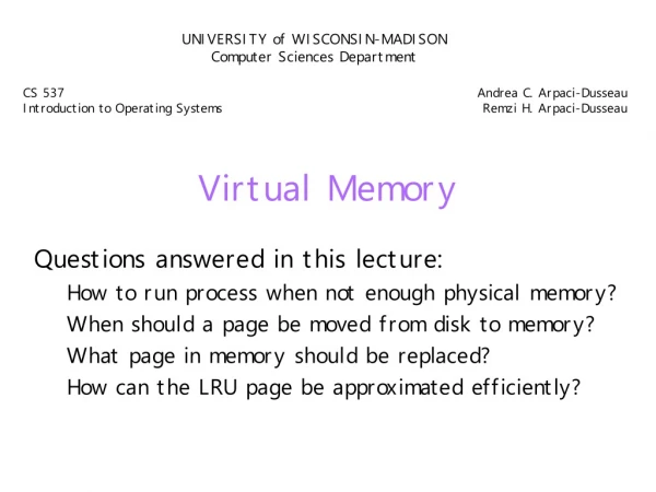 Virtual Memory