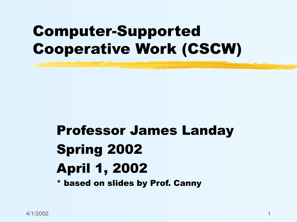 computer supported cooperative work cscw