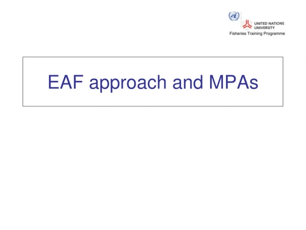 EAF approach and MPAs