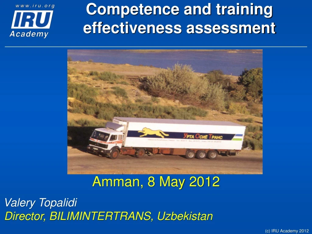 competence and training effectiveness assessment