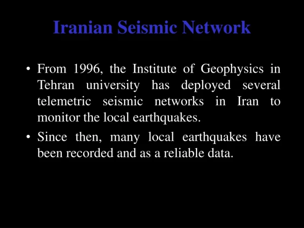 Iranian Seismic Network