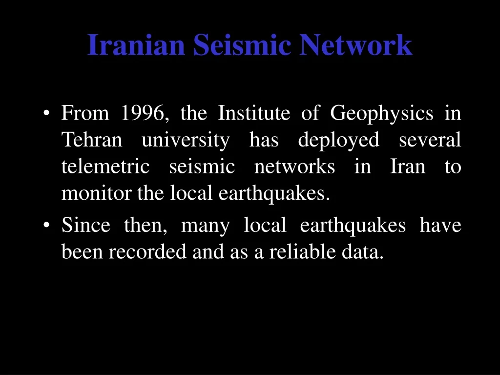 iranian seismic network