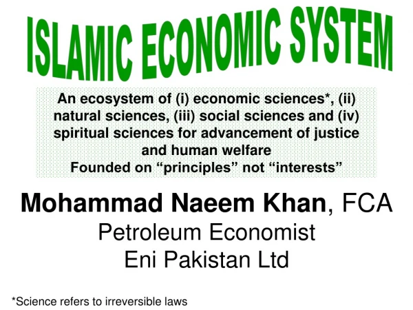 ISLAMIC ECONOMIC SYSTEM