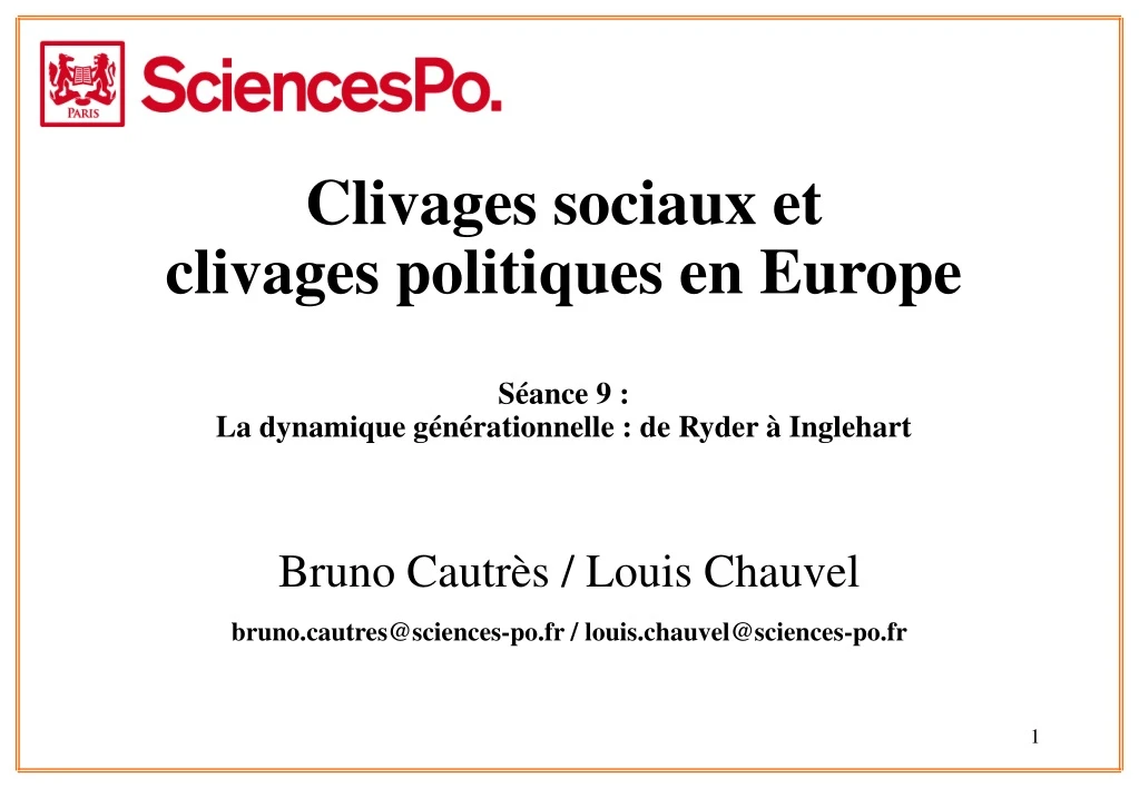 clivages sociaux et clivages politiques en europe