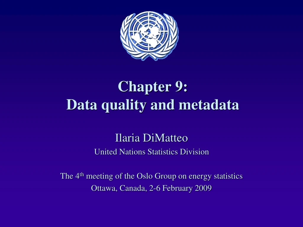 chapter 9 data quality and metadata