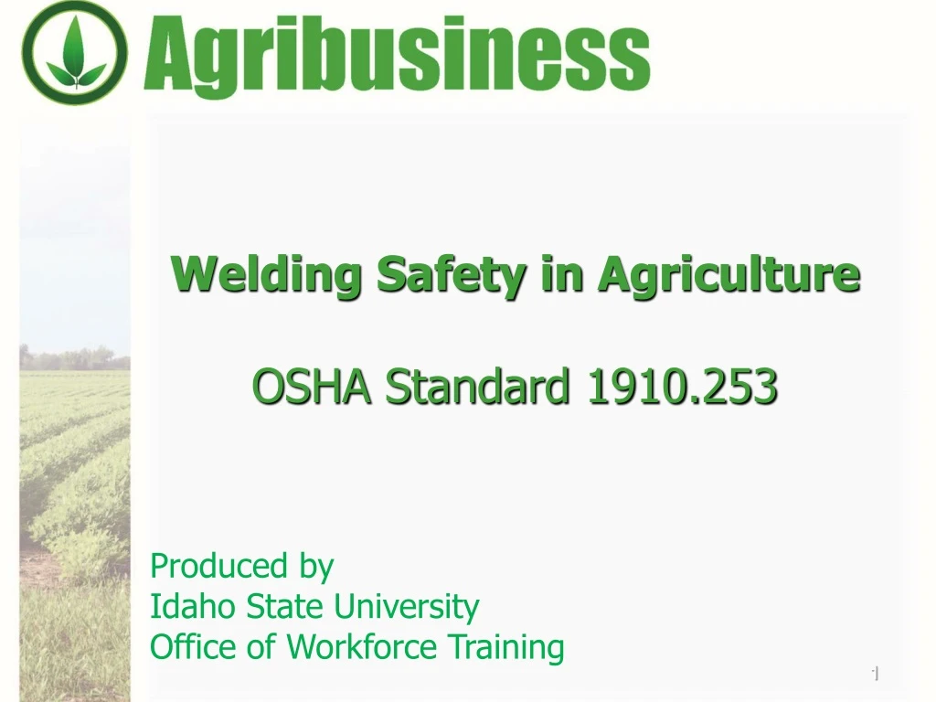 welding safety in agriculture osha standard 1910 253