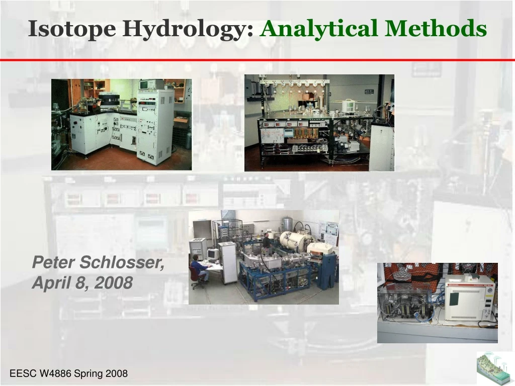 isotope hydrology analytical methods