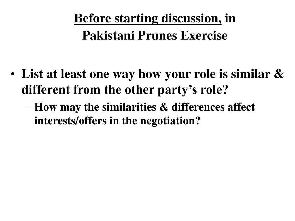 before starting discussion in pakistani prunes